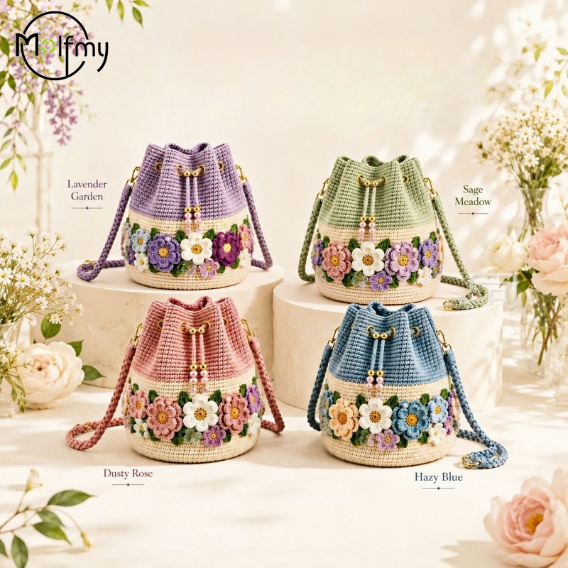 Crochet Market Bag - Borsa a secchiello all'uncinetto fatta a