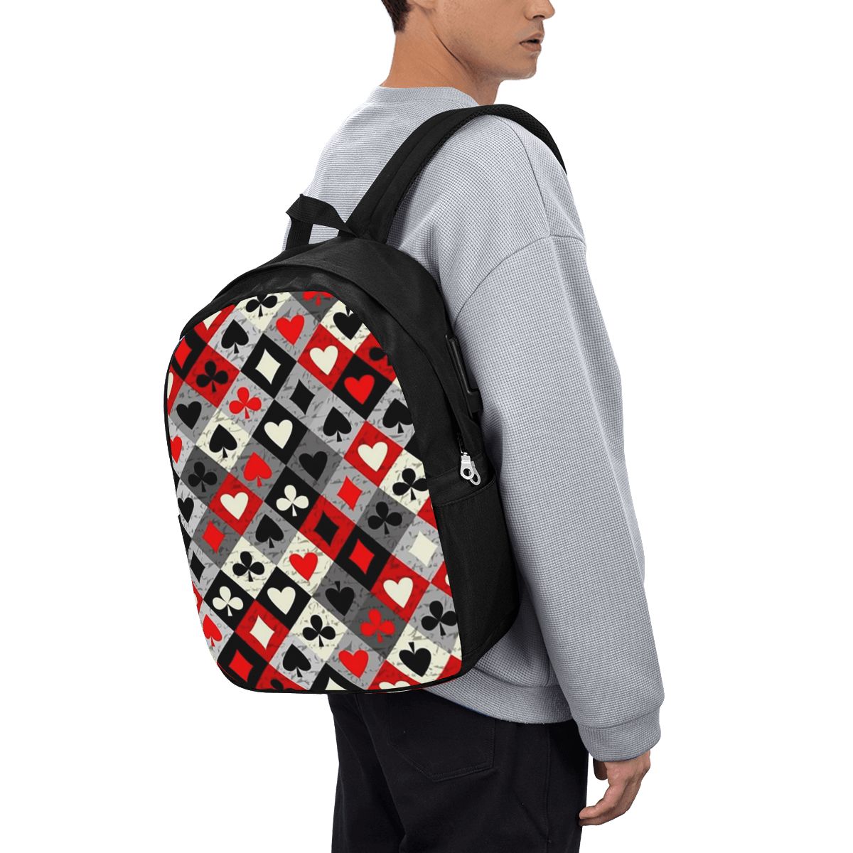Women Bags For College - Zaino con stampa di carte da