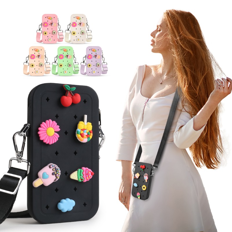 Phone Bag Crossbody - Borsa a Tracolla Multifunzione in Silicone,