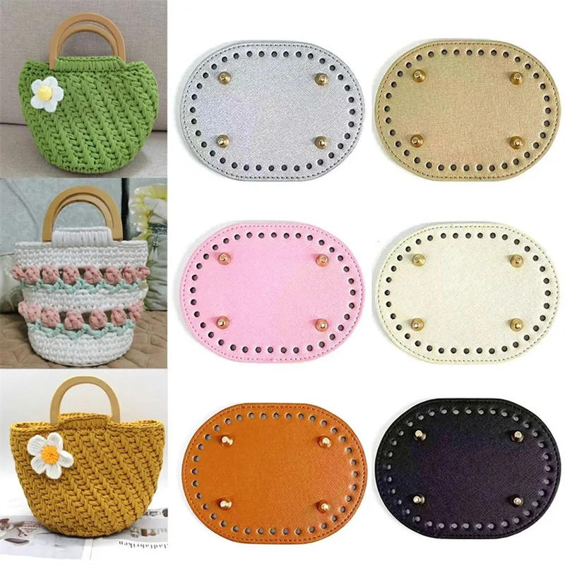 Crochet Market Bag - Fondo ovale da 14,5x11 cm per