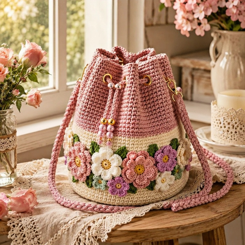Borsa a secchiello all'uncinet - Crochet Market Bag recensione e prezzo