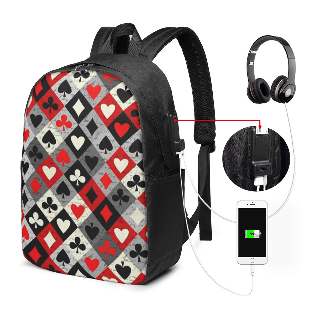 Zaino con stampa di carte da g - Women Bags For College recensione e prezzo